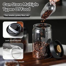 Storage Bottles Coffee Beans Vacuum Sealed Tank Push-type Glass Food Household Moisture-proof Air Extraction Tea Spices