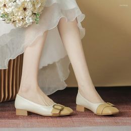 Casual Shoes Shallow Mouth Thick Heel Women Summer/Autumn Square Headed Low Heels Pumps Step On Single 41-93