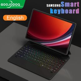 GOOJODOQ Magic Keyboard Case for Samsung Galaxy Tab S9+/S8+/ S8 Plus/ S7 FE/ S7+ 2.4 inch Multi-Angle Trackpad Backlit Keyboard