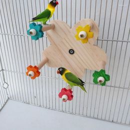 Other Bird Supplies Pet Budgies Cage Feeder Toy For Multiple Birds Rotating Training Colourful Wheel Small Size Decoration