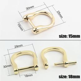 Metal Detachable removable open screw Dee D Ring buckle shackle clasp for Leather Craft Bag strap belt handle shoulder webbing