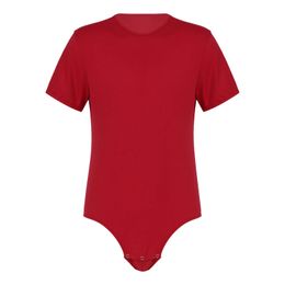 Mens Adults Press Crotch T-shirt Bodysuit One Piece Lingerie Adult Babies Diaper Lovers Pyjamas Round Neck Short Sleeves Romper 240327