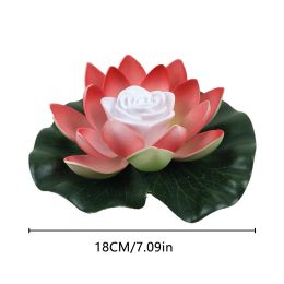 1-10PCS LED Floating Lotus Light Waterproof Artificial Lily Flower Night Lamp Pond Pool Garden Fish Tank Fountain Decoration