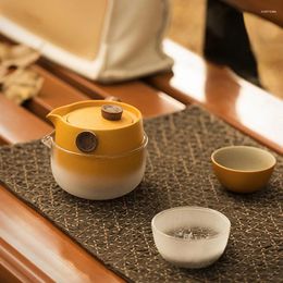 Teaware Sets Travel Tea Set Portable Quick-off Cup Ceramic Pot And