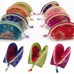 Storage Bags Exquisite Chinese Style Purse Pouch Zip Women Jewellery Bag Multi-color Embroidery Cloth Bracelet Container