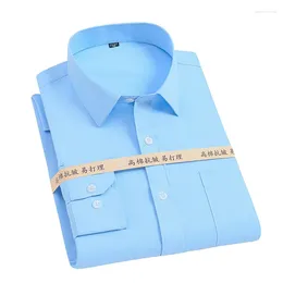 Men's Dress Shirts Business Long-Sleeved Cotton Shirt Pure White Breathable And Comfortable Ideal For Young Middle-Aged Professionals