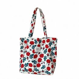 youda New Style Fi Vintage Floral Canvas Shoulder Bag for Women Simple Hag Large Casual Capacity Shopper Tote Bags V7nf#