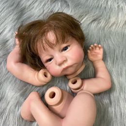 20Inch Already Painted Reborn Doll Kit Levi Awake Hand-rooted Hair Unassembled DIY Doll Parts With Cloth Body Toy Figure lol