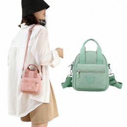 women Casual Crossbody Shoulder Bag Girls Simple Fi Zipper Handbags Nyl Waterproof Solid Menger Tote Bag Lightweight q6yi#