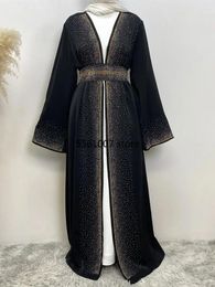 Ethnic Clothing Ramadan Eid Dubai Open Black Muslim Kimono Abaya Damen Turkey Islam Abayas For Women Dress Kebaya Robe Femme Musulmane