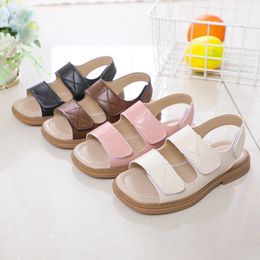 Children Beach Sandals Unsiex Hook-loop Classic Simple Design Boys Girls Sliders Toddler 21-36 Four Colours Leisure Kids Shoes 240321