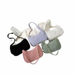 fi Vintage Handbags Women Autumn Winter Corduroy Underarm Bag Zipper Shoulder Small Bags Female Soft Casual Clutch Handbag 77pv#