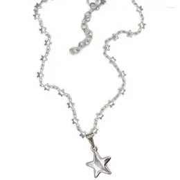 Chains Star Pendant Necklace Cool Hip Hop Kpop Pentagram Chain Necklaces Girls Jewelry