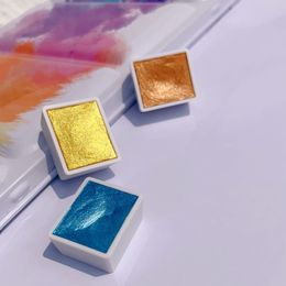 Superior 40 Colors Watercolor Preadolescent Glitter Paints Set Tin Box Pigment Solid Paint Set Palette for Students