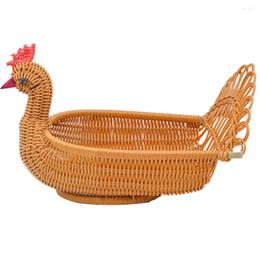 Dinnerware Sets Imitation Rattan Storage Basket Adorable Fruit Container Baskets Peafowl Modelling Peacock