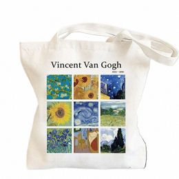 vincent Van Gogh Capacious Tote Bag, Casual Portable Shoulder Bag ,Lightweight Shop Bag, Big Reusable Canvas Bag L22N#