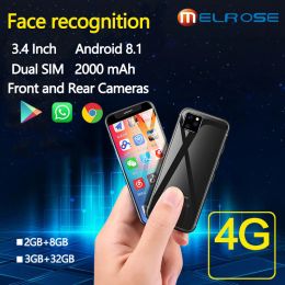 3.4 Inch Mini Smart Phone 3GB RAM 32GB ROM Telephone 4G LTE Dual SIM Face ID Unlock GPS 2000mAh Small Cellphone 2019