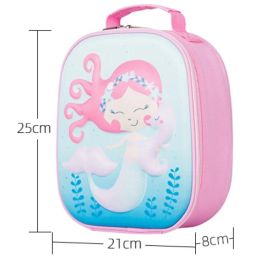Reusable Leakproof Lunch Box for Adult Office Lunch Tote Bag Fit Travel Picnic With Ice Pack Tote Kit for Girls Boys (Mermaid)