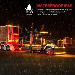 10/4PCS 12-24V Universal 4 LED Side Marker Lights Waterproof Clearance Lamps Indicator Signal Truck Trailer Van Pickup Boat