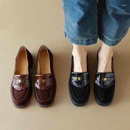 Casual Shoes 2024 Spring Women Pumps Natural Leather 22-24.5cm Length Sheepskin Suede Cowhide Pigskin Full Mixed Color Loafers