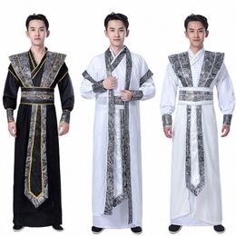 chinese Traditial Man Hanfu Dr New Year Oriental Ancient Performance Stage Folk Dance Costumes Han Dynasty Cosplay Robes H6bT#