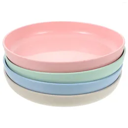 Dinnerware Sets 4 Pcs Plate Dish Vegetable Round Serving Polypropylene (pp) Dinner Plates