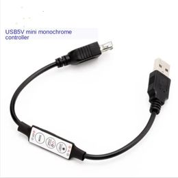 Input and Output USB Connector 5V Mini Monochromatic Led Light with 3 Button Dimmer Strobe Controller