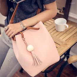 Bag Fashion PU Leather Shoulder For Women 2024 Messenger Bags Cross-body Bucket Bun Mother Tassel Handbag