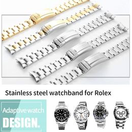 New Watchband 20mm Watch Band Strap 316L Stainless Steel Bracelet Curved End Silver Watch Accessories Man Watchstrap for Submarine305c