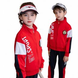 kindergarten uniforms, spring and autumn outfits, red British Games primary and secdary school uniforms, baseball clothes. H38Q#