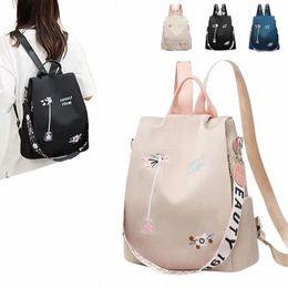 Zaino da donna impermeabile Oxford Fi Borsa da ricamo casual Designer Borsa da viaggio femminile di grande capacità Negozio Knaps B0LN #