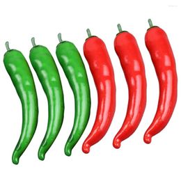 Decorative Flowers 6 Pcs Simulated Pepper Model Kids Presents Fake Chilli Freinds Gift Poly Dragon Chic Po Prop