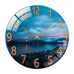 Wall Clocks 30Cm Clock Glass Silent Modern For Home Kitchen Office Parlor Decors Fashion Design