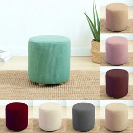 Chair Covers Round Shape Footstool Cover Seat Covering Cushion Elastic Creative Dust-proof For Living Room