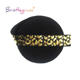 BRISTLEGRASS 2 5 10 Yard 5/8" 15mm Gold Leopard Foil Print Fold Over Elastic FOE Spandex Band Tape Hair Tie Headband Sewing Trim