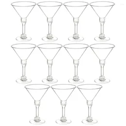 Disposable Cups Straws Plastic Martini Glasses Unbreakable Cocktail Wine Goblets Party Drinking