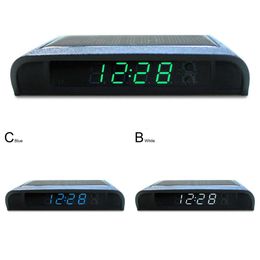 Upgrade Auto Digital Clock Car Clock Internal Stick-On Digital Solar Solar Watch Power 24-Hour Decoration USB Powered Car Electroni C8e8