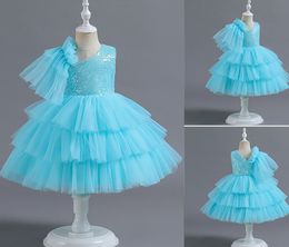 Pretty Turquoise Layers Girl's Birthday/Party Dresses Girl's Pageant Dresses Flower Girl Dresses Girls Everyday Skirts Kids' Wear SZ 2-10 D330268