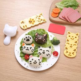 2024 Japanese Style Sushi Nori Rice Mould Set Cooking Tools Cute Smile Cat Bento Maker Cutter Portable Kitchen Gadgets 1 Set for sushi lovers