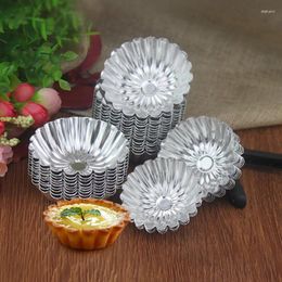 Baking Moulds Nonstick Ripple Aluminium Alloy Egg Tart Mould Flower Shape Reusable Cupcake And Muffin Cup Tartlets Pans