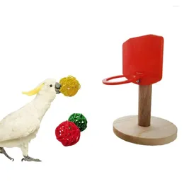 Other Bird Supplies Bite Resistant Toy Basketball Toys Parrot Frame Wood/Plastic Mini Hoop With Chew Ball