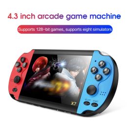 X7 Handheld Game Console 4.3 Inch Double Rocker Arcade Games Built-in 10000 Arcade Games Portable Audio Video Game AV Output