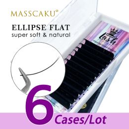 Eyelashes 6cases/lot Highquality c/d curl faux mink softer false matte volume lashes ellipse flat eyelashes for individual lashes makeup