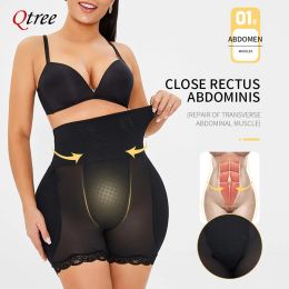 Qtree Women Butt Lifter Body Shaper Hip Padded Shorts High Waist Body Curve Shapers Slimming Tummy Control Panties Shapewear