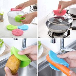 6Pcs Silicone Cleaning Brushes Soft Silicone Scouring Pad Washing Sponge Dish Bowl Pot Cleaner Washing Tool Kitchen Accessories