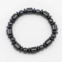 Strand Simple Beaded Elastic Magnetic Magnet Black Gallstone Bracelet Reiki Charms Therapy Health Jewelry For Women Wholesale 12 String