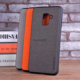 Cell Phone Cases Case for Samsung galaxy A8 2018 Plus Luxury textile Leather skin soft TPU hard PC phone cover case yq240330