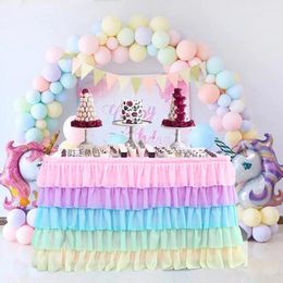 Table Skirt 5 Layer Flouncing Cake Lace El Decoration Wedding Skirts Birthday Banquet Party Skirting Tablecloth