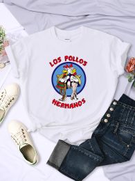 Funny Los Pollos Hermanos Prints Female T-Shirts Trend Casual Short Sleeve Street Hip Hop Tee Clothing O-Neck Summer Womans Tops