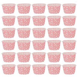 Disposable Cups Straws Dessert Bowls Cold Food Ice Cream Mini Cake Moulds Pudding Paper